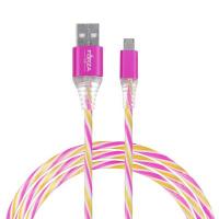 FORZA Кабель для зарядки Micro USB, Конфетти, 1м, 1.5А, цветной с подсветкой