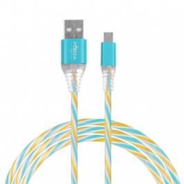 FORZA Кабель для зарядки Micro USB, Конфетти, 1м, 1.5А, цветной с подсветкой